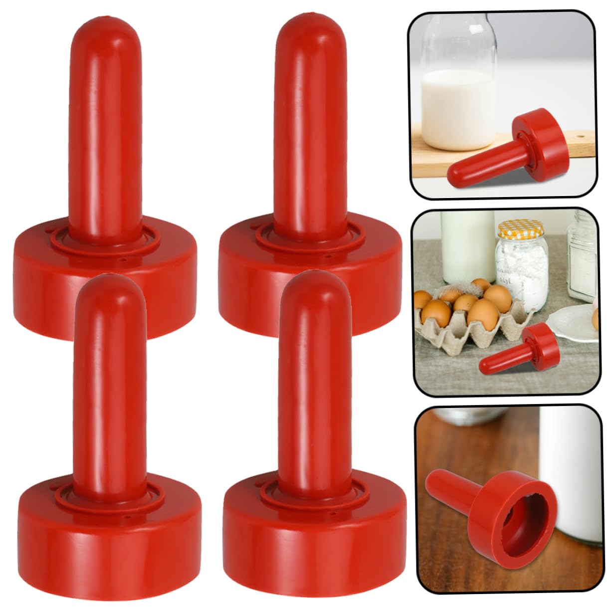 Tétines D’allaitement pour Agneaux en Caoutchouc, Lot de 10, Rouge | Souples et Résistantes à Traction, Usage pour Brebis et Agneaux, Format Pratique pour L’alimentation au Lait