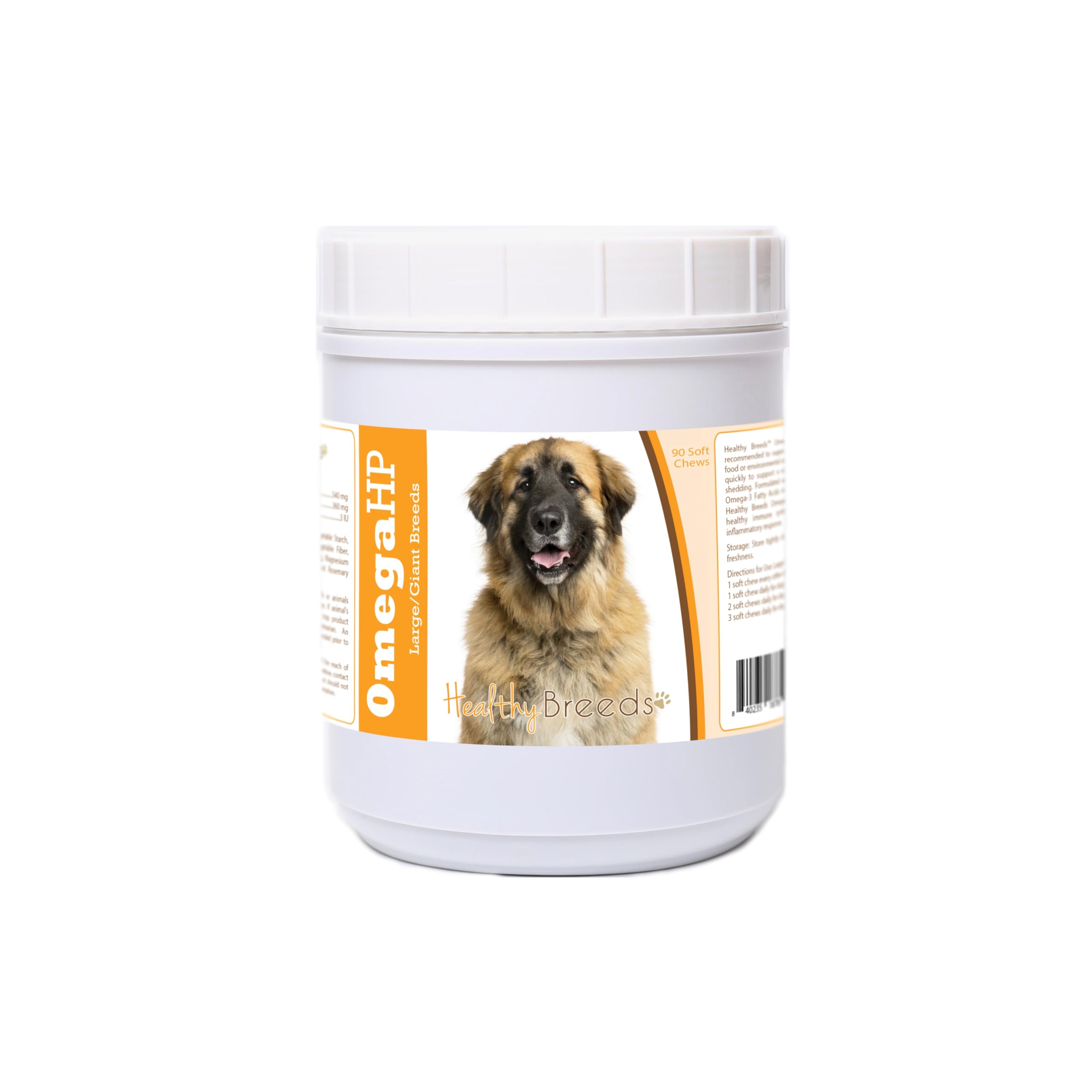 Healthy Breeds Leonberger Omega HP Fatty Acid Skin and Coat Support Soft Chews 90 Count