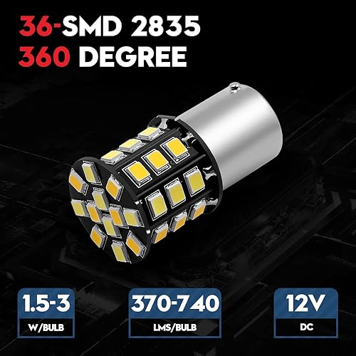 Miniatura 2 de VEHICODE Bombilla LED 1156 1141 para interior de caravana, 3 colores cambiantes, luz blanca suave y cálida, luz de techo natural para cámper, 1003