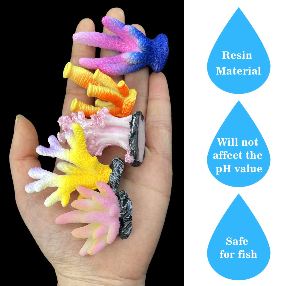 EQLEF Corail Aquarium Artificielle, Corail et Aquatiques Plantes d'aquarium Décorations Ornements d'aquarium Lot de 10