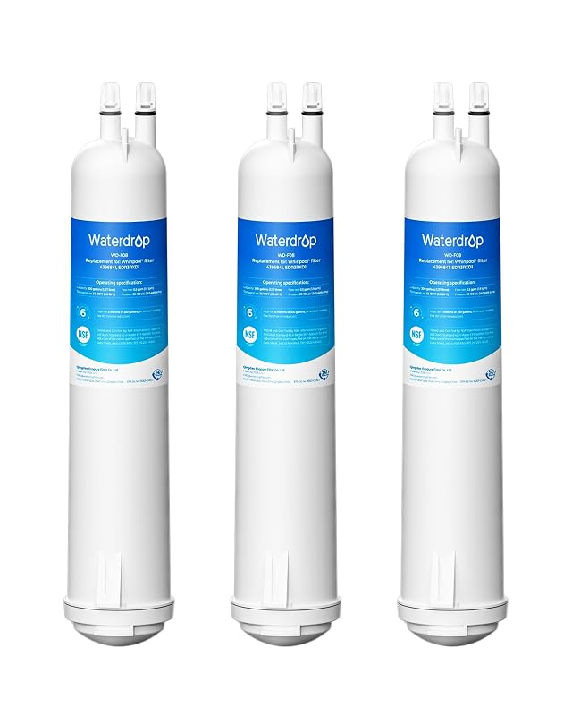 Filtro de Agua Waterdrop EDR3RXD1 Reemplazo para Everydrop® Filter 3, 4396841, 4396710, Kenmore® 46-9083, 46-9030, WD-F08, Paquete de 3 Filtros