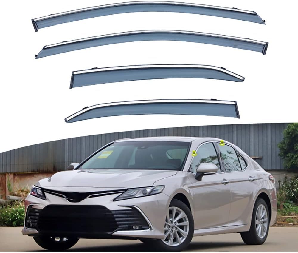 PANXUC Car Wind Deflectors for Camry XV70 2018, Side Window Wind Rain Deflector Window Visor Sun Rain Guard Smoke Guards