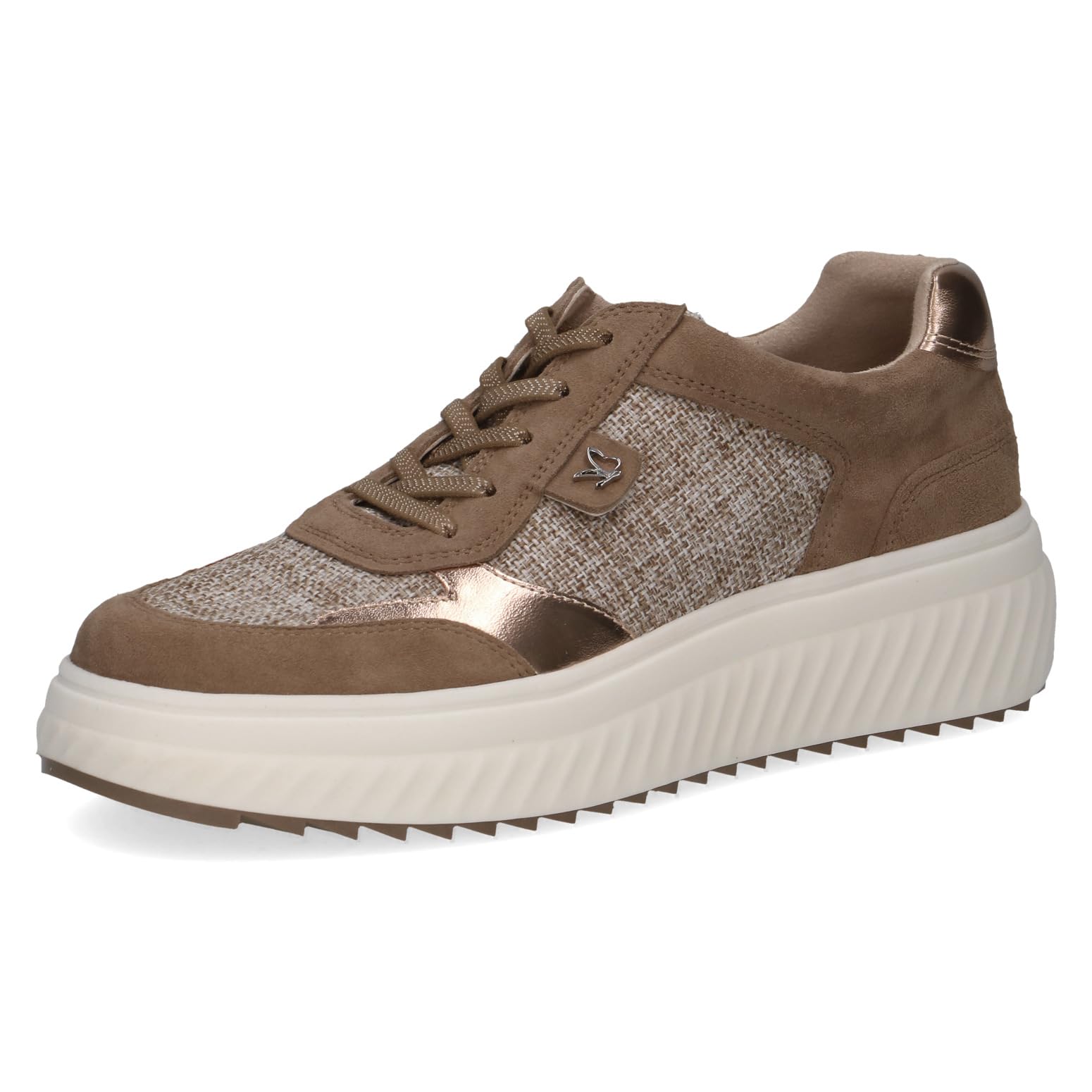CAPRICE Women's Flat Sneakers, Beige (Taupe Comb), 3.5 UK