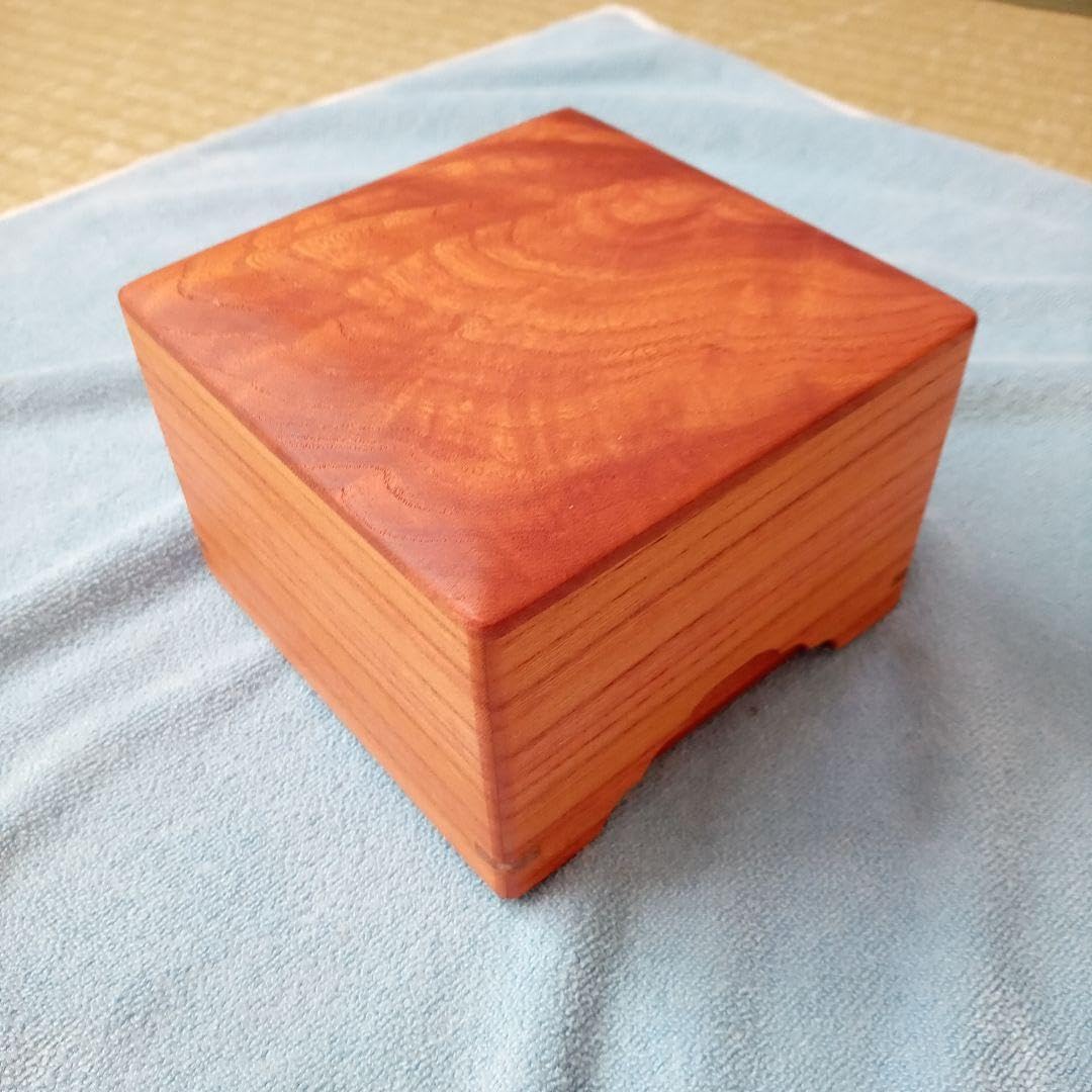 欅杢硯箱 将棋駒箱 欅玉杢（けやきたまもく）隅丸拭漆仕上将棋駒箱 新品