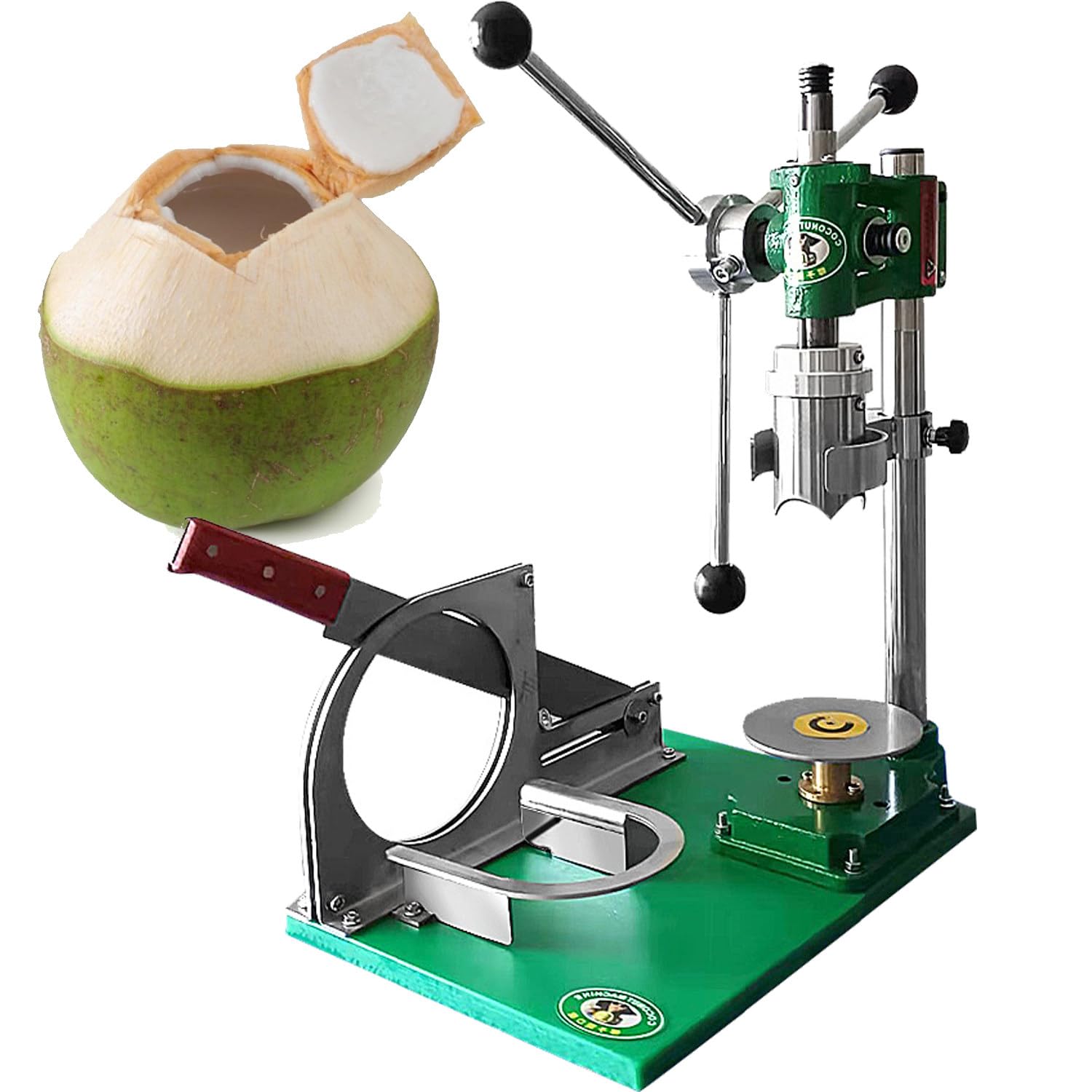 CelyToe Anti Slip Coconut Cutter Machine, Practical Coconut Opener with Fixed Support Bracket, Labor Saving Peeler Tool to Reduce Fatigue for Daily Fresh Coconut Processing IT-MCP3
