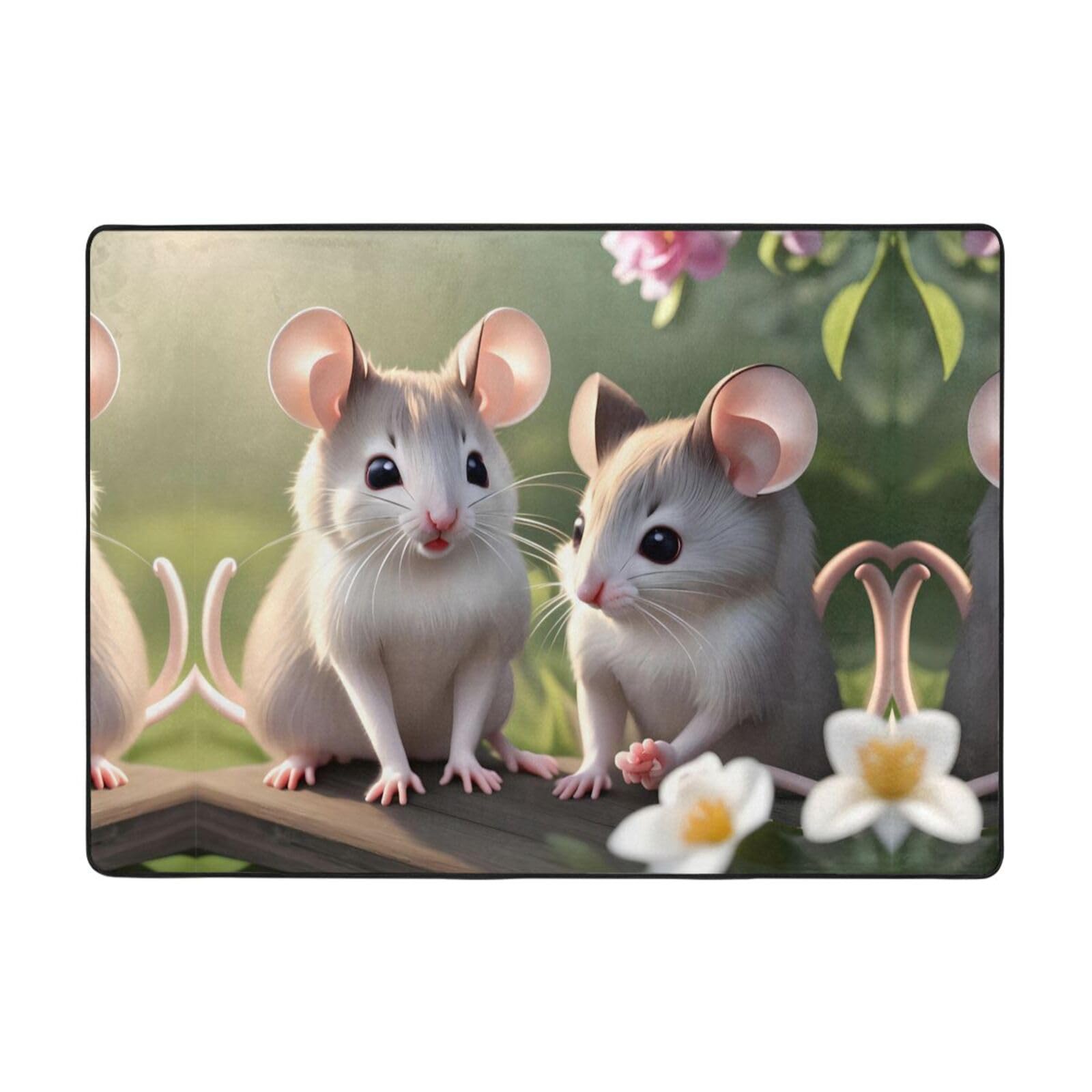 Tapis de sol doux BROLEO Mouse in Love grand tapis de salon 203 x 147 cm