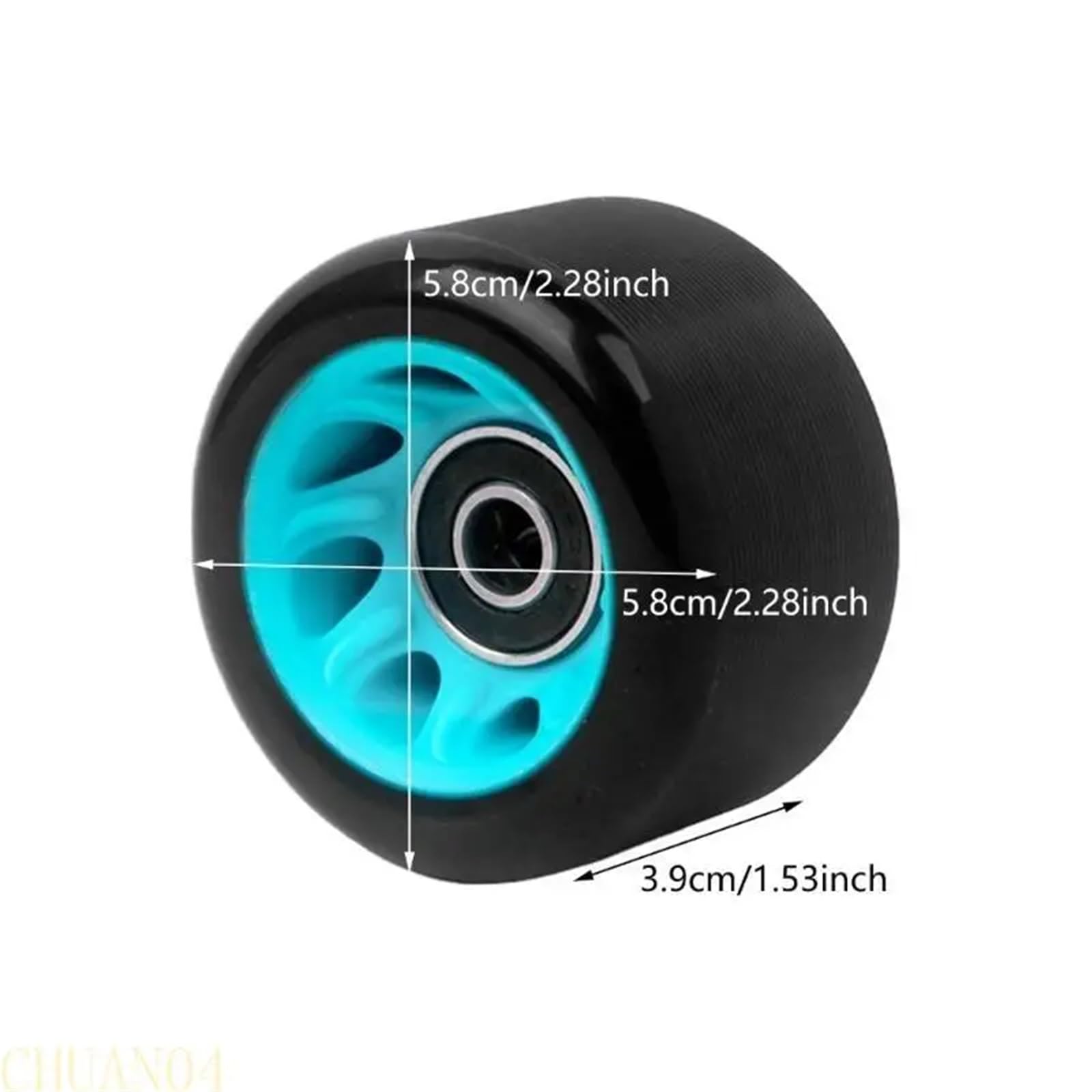 Longboard Roues de skateboard Roue de skateboard avec roulements, ensemble de roues de patins à roulettes à double rangée d'accessoires de patins à roulettes Quad Skate Roue de rechange