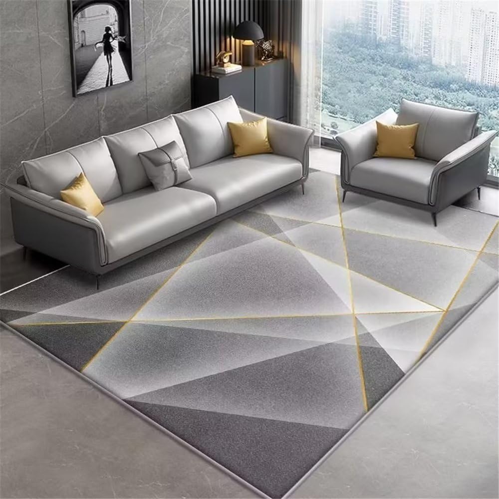 Tapis salon gris moderne 180x280cm pour un séjour cosy et lavable