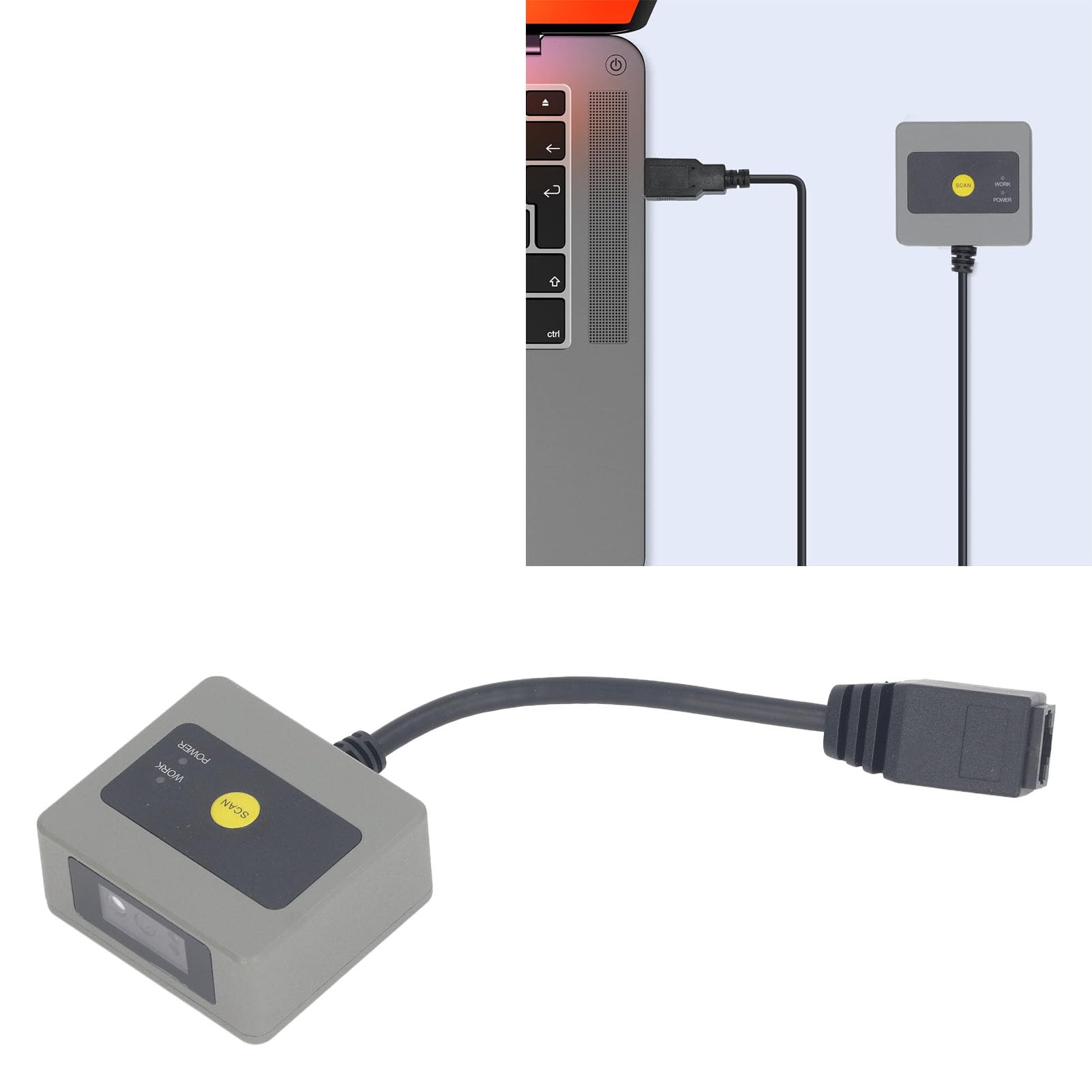 Jeffergarden Scanner de Codes-Barres intégré EP2300, Boîtier en Aluminium Durable, Lecteur de Codes QR 1D 2D à Détection Automatique Rapide, Idéal pour Les Applications Industrielles