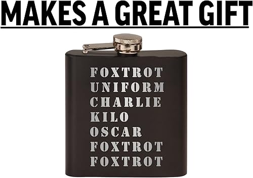 Miniatura 4 de Divertido frasco de acero inoxidable Foxtrot Off Militar Acrónimo Broma de acero inoxidable mate de alta calidad es un gran regalo para él papá