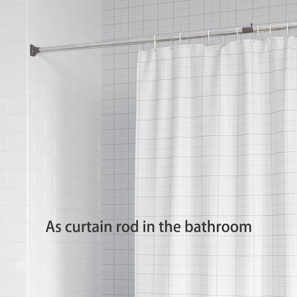 Hershii Dusche Teleskopstange ohne Bohren Fensterstangen mit Spannung Verstellbare Duschvorhangstange 114.5-170cm, Ø 29,4/25,4mm, rostfreier Stahl, für ihre Gardinen, Garderobe, Trennwand und Balkon