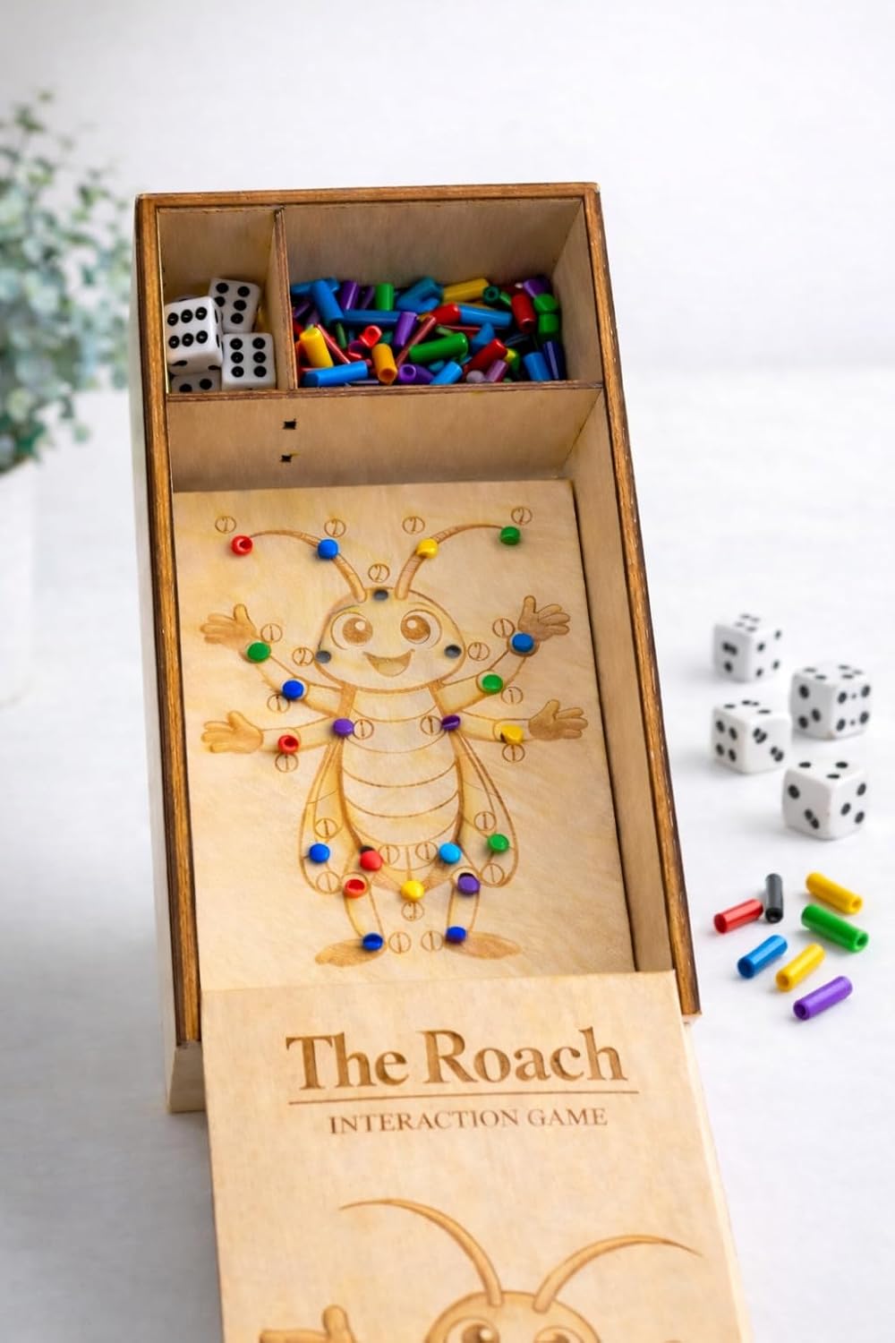 The Roach – La Cucaracha Wooden Dice & Peg Game (2–6 Players)