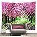 Nov Yue - Tapisserie de paysage de tapisserie d'allée de fleurs de cerisier pour la maison, mur esthétique fixé au mur A3 150x200cm