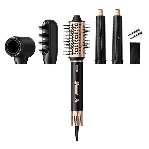 O.H.B 5 in 1 Hair Styler Hair Dryer Brush - High-Speed Hot Air Styler with Auto Wrap, Fast Drying, No Heat Damage & Ionic Blow Dryer Brush for Volumize, Curl, Straighten, Frizz-Free, Multi Styling