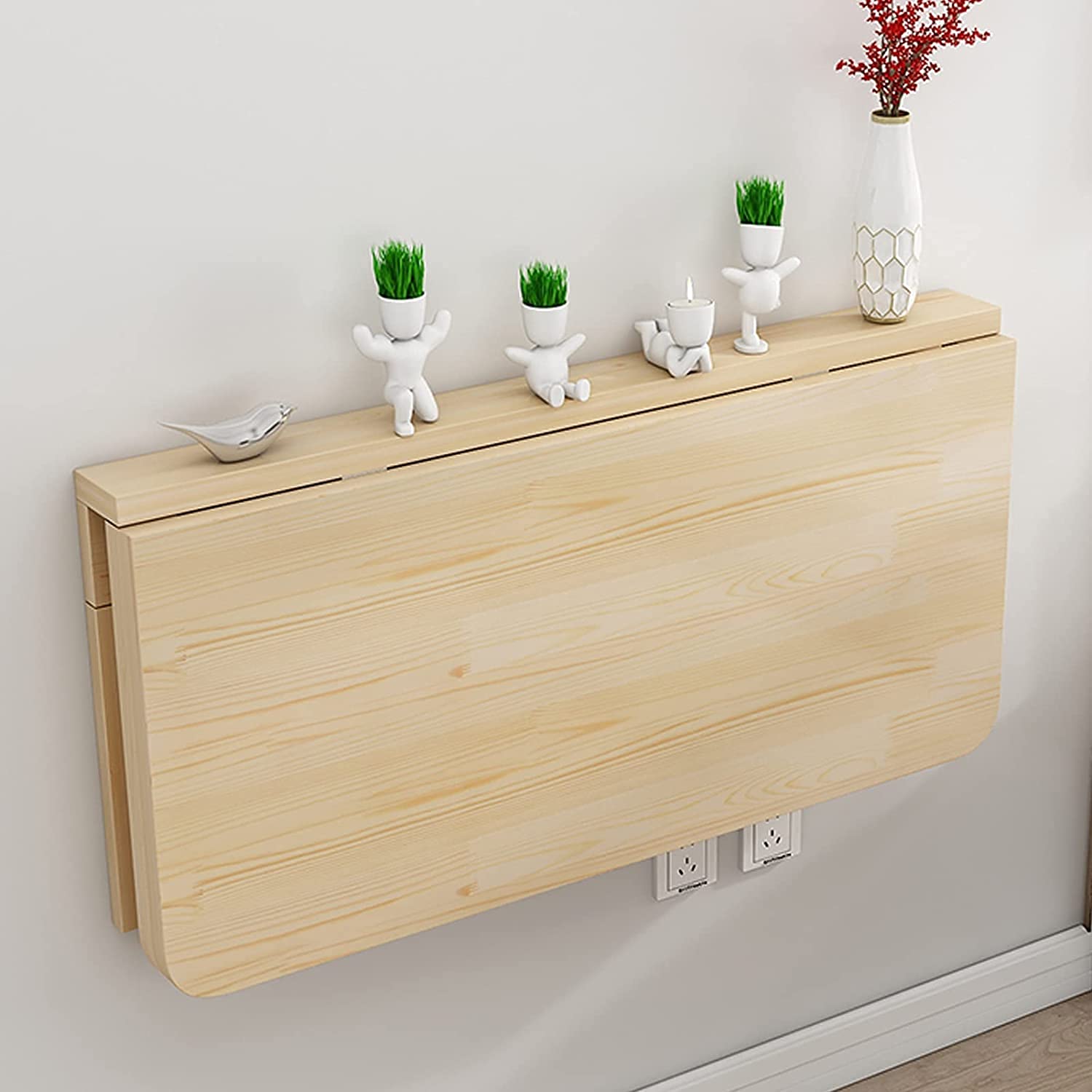 Table murale pliante design en bois suspendu pour bureau moderne