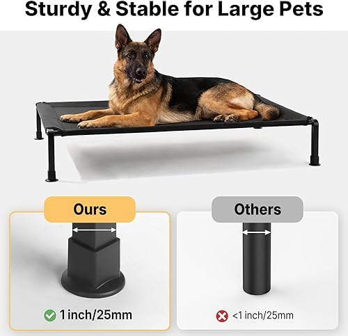 Miniatura 5 de Veehoo Cama elevada para perros con alfombrilla extraíble y esponjosa, lavable y refrescante para mascotas con malla transpirable, sofá cama