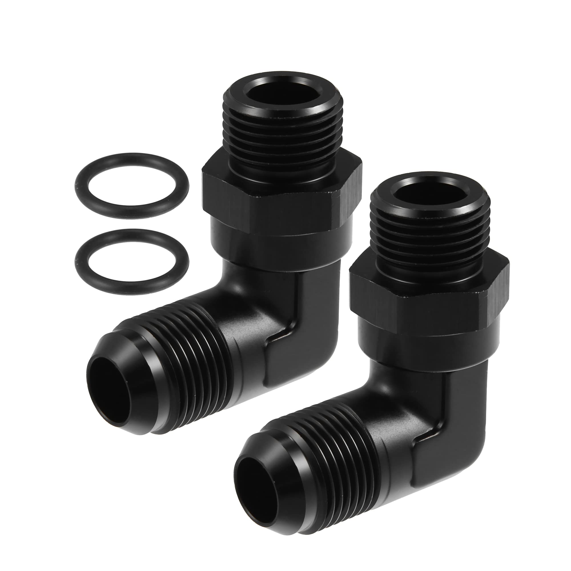 8AN To 1/2" NPT 90 Degree Elbow Fitting - Aluminum Fuel Line Adapter, Black Anodized - View #7