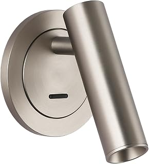BARCELONA LED Wandleuchte LED Nickel Satinierbar Verstellbar 3W Warmweiß 2700K, Leselampe für Schlafzimmer Kopfteil Treppe Restaurant Badezimmer Industriestil Vintage Minimalistisch