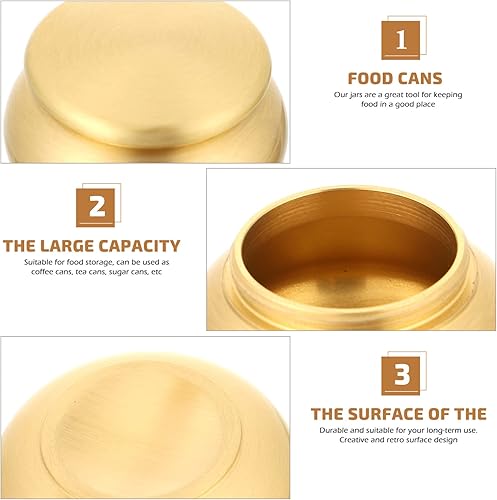 Miniatura 4 de Recipientes de té de cobre para alimentos, mini tarro de cobre para té, tarro de cobre, contenedor de almacenamiento de condimentos para té, dulces,