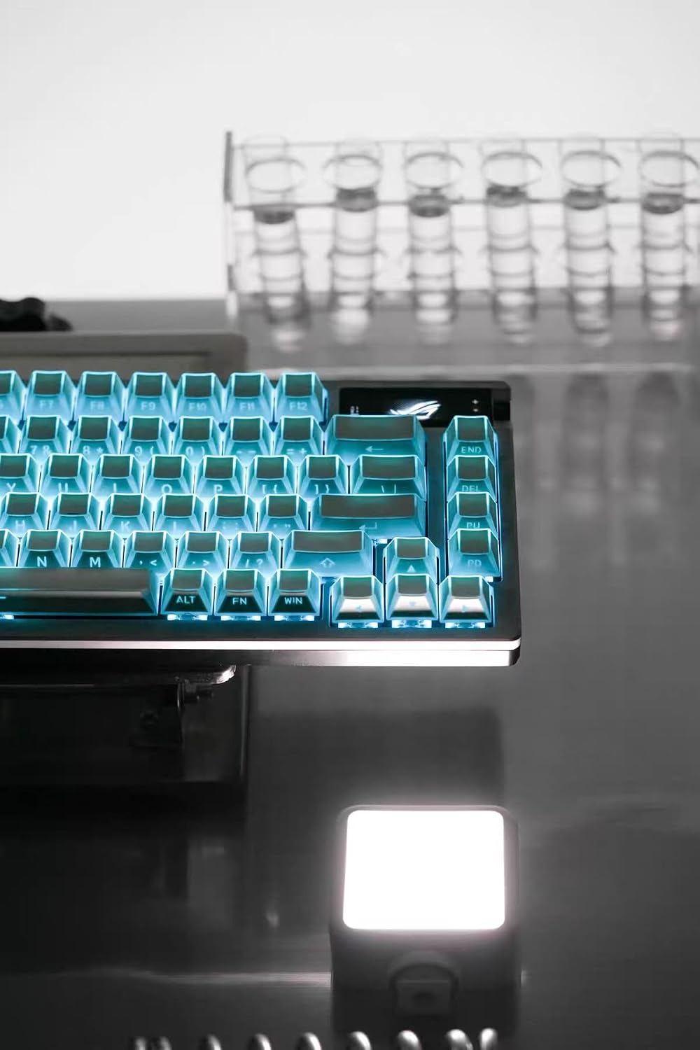 White Shine Through Keycaps, Side Printed PBT Keycap Set