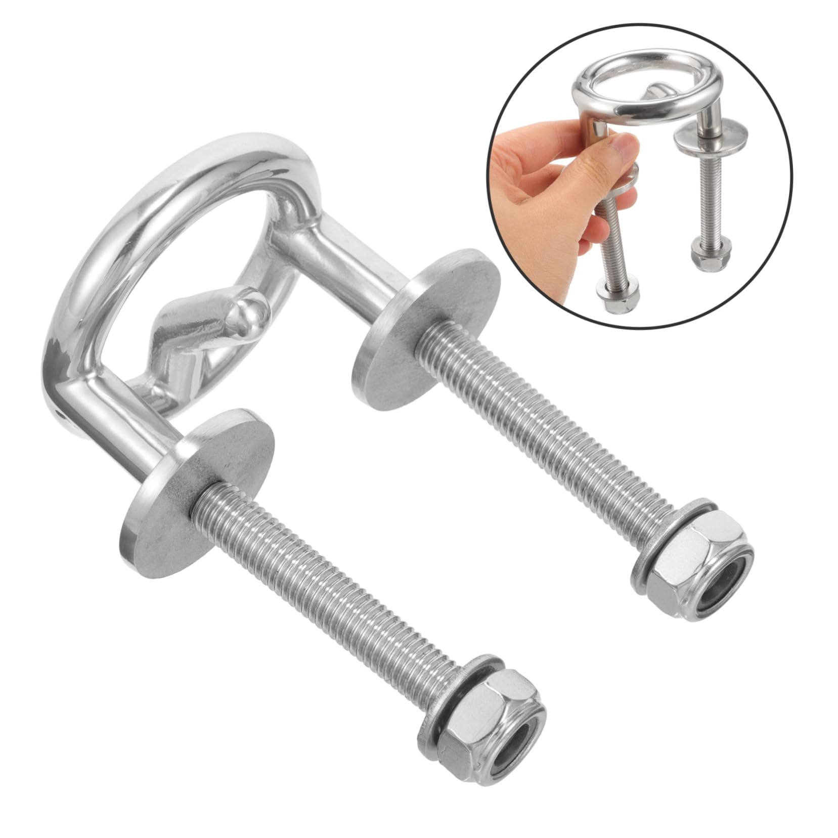 UPKOCH Gancio Traino Acqua in Acciaio Inossidabile per Imbarcazioni e Yacht Anello Resistente alla Corrosione per Accessori Nautici e Sport Acquatici