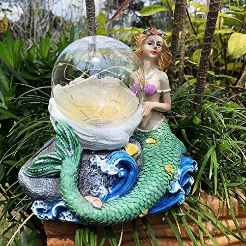 Ironrain Solar Garden Statues Sculpture Art Décor Waterproof Decorations Lights For Outdoor Indoor Yard Lawn Patio Ornaments (Mermaid) #TOP12