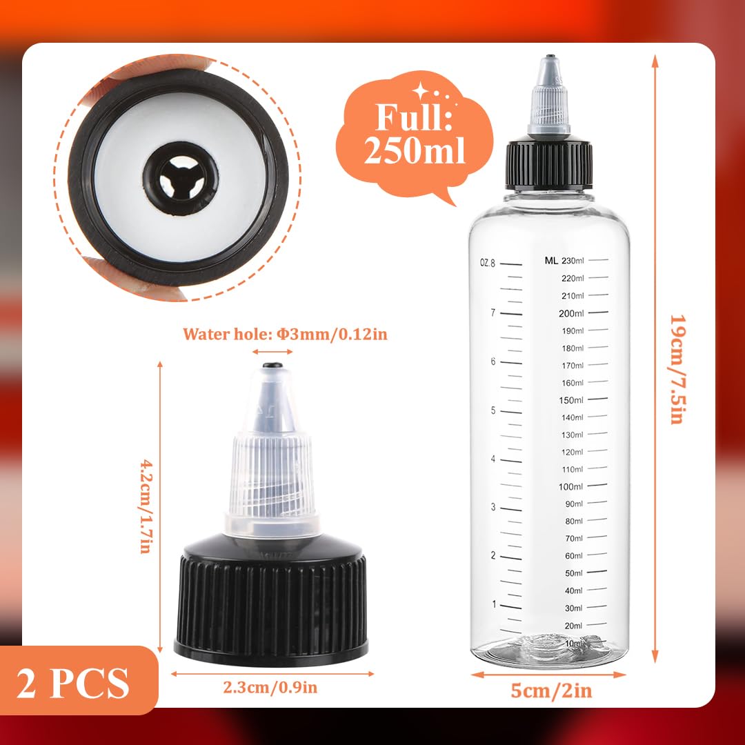 5 Quetschflaschen 230ml Mit Skala - Transparente Dosierflaschen Für Küche