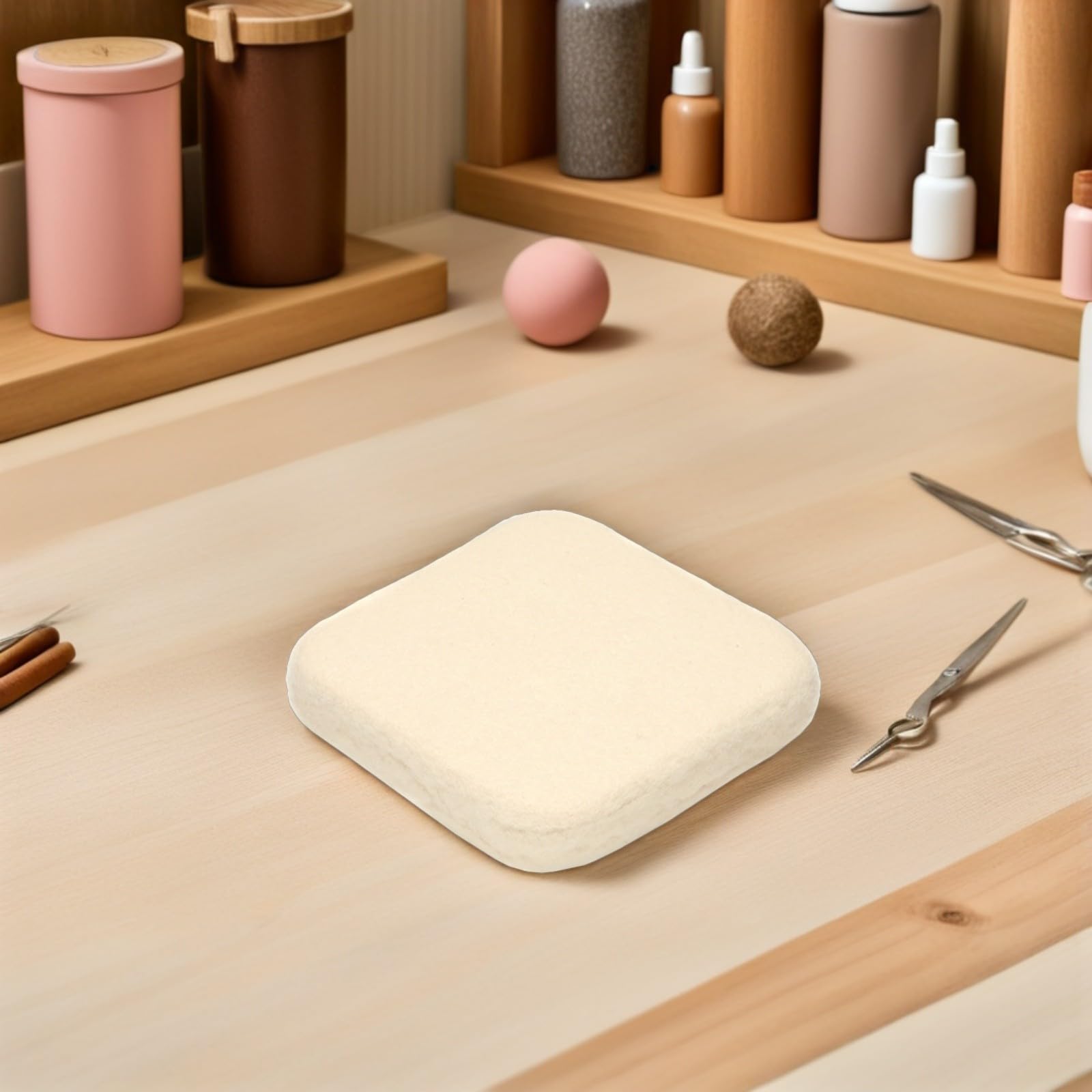 Anneome Almohadilla de Fieltro de Lana de Color Claro para Manualidades, Tapete para Trabajos de Artesanía, Cojín para Fieltrar Aguja, Uso Profesional y Principiantes, Superficie