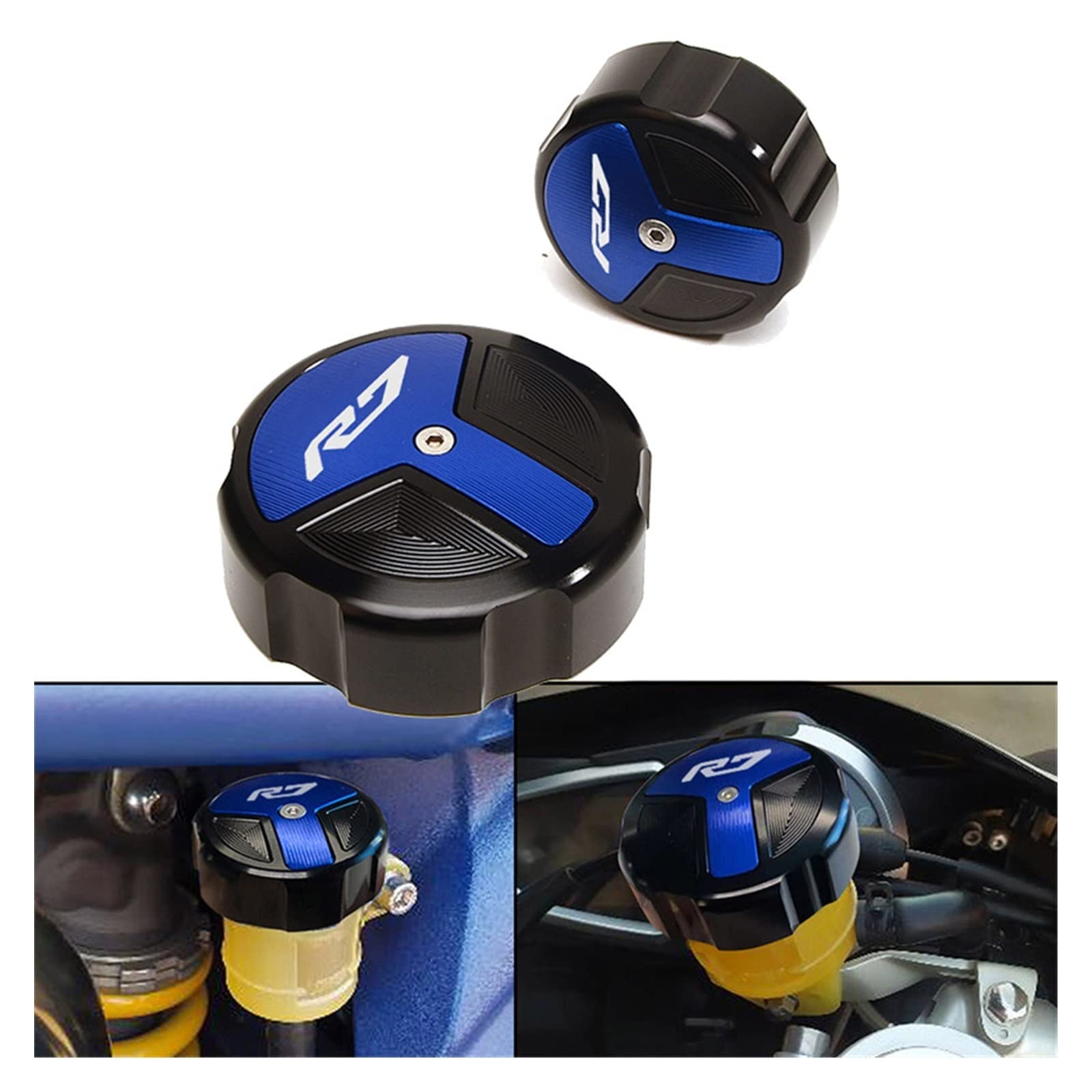 Accessori per serbatoi Moto Anteriore E Posteriore Serbatoio Del Liquido Dei Freni Tappo Olio Cilindro Della Copertura Per YAMAHA YZF R7 YZF-R7 YZFR7 2021 2022 Accessori(Red)