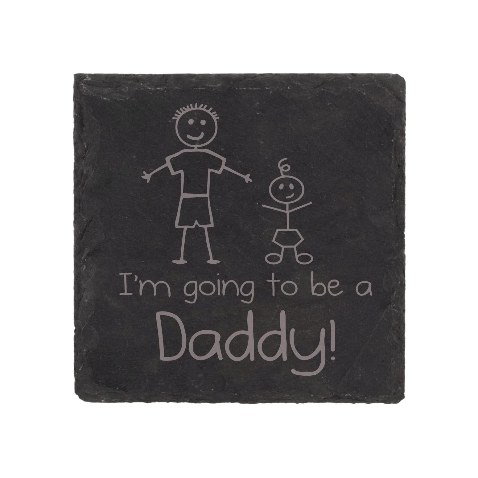 Dessous de verre ardoise gravé I'm Going To Be A Daddy, cadeau annonce grossesse original