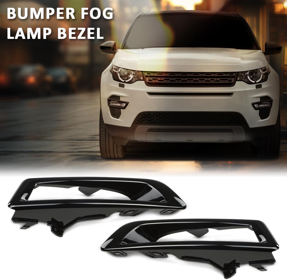 G-PLUS Front Bumper Fog Light Lamp Bezel Left +Right Compatible with Land Rover Discovery Sport 2015-2018