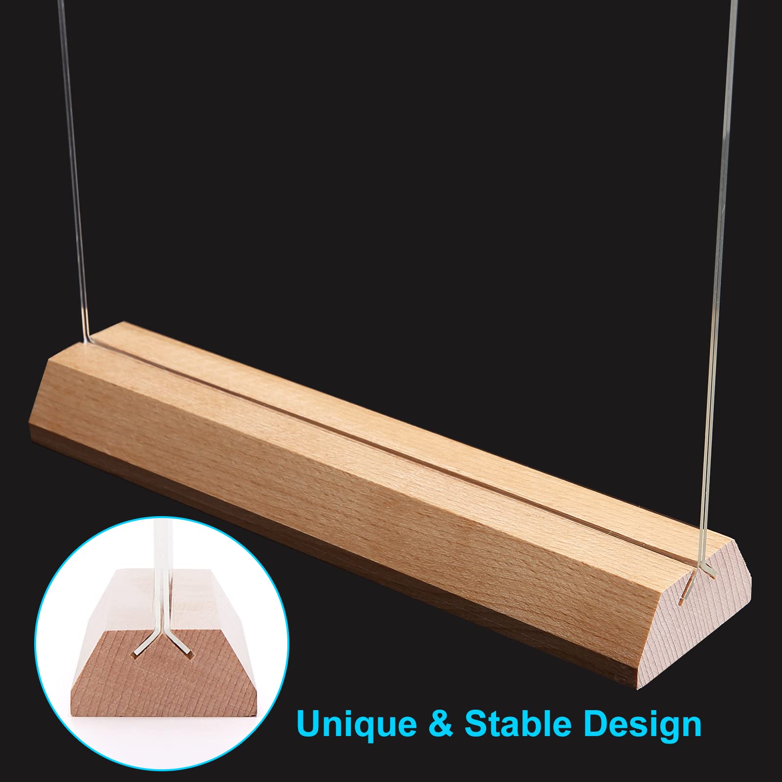 Acryl Tafelhalter Tischständer 10 Stücke, Holz Menühalter, Kunststoff Display Prater für Restaurants, Hotels, Schulen und Büros