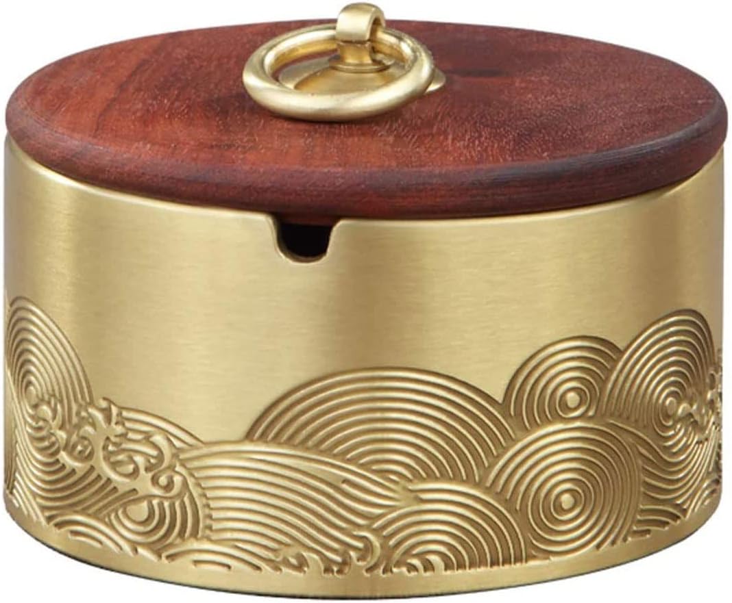 Portable Ashtrays Brass Ashtray with LidSuitable for Indoor and Outdoor 2.9 Inch Portable Ashtray Car Ashtray Ashtray