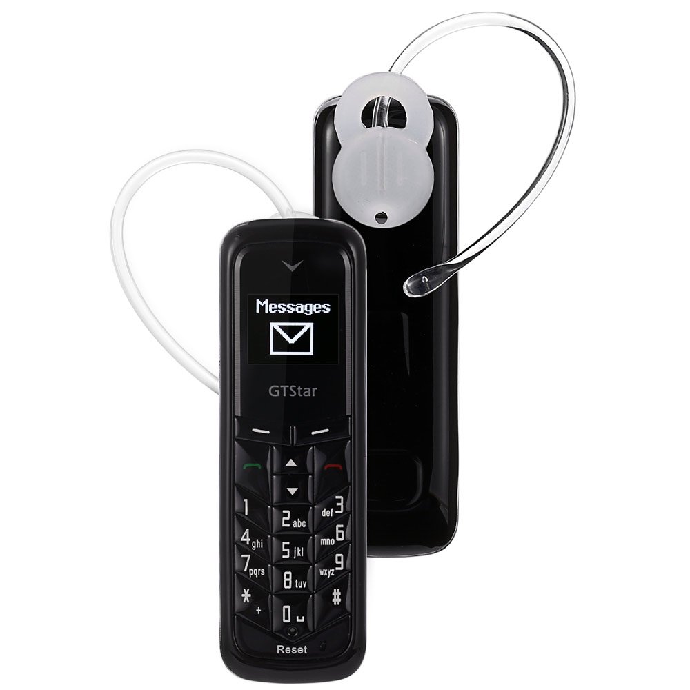 GTStar Mini bluetooth handset phone UPGRADED BM50 0.66 inch Unlocked Mini Mobile Phone Bluetooth Earphone Dialer Dual SIM Card Slots(Black)