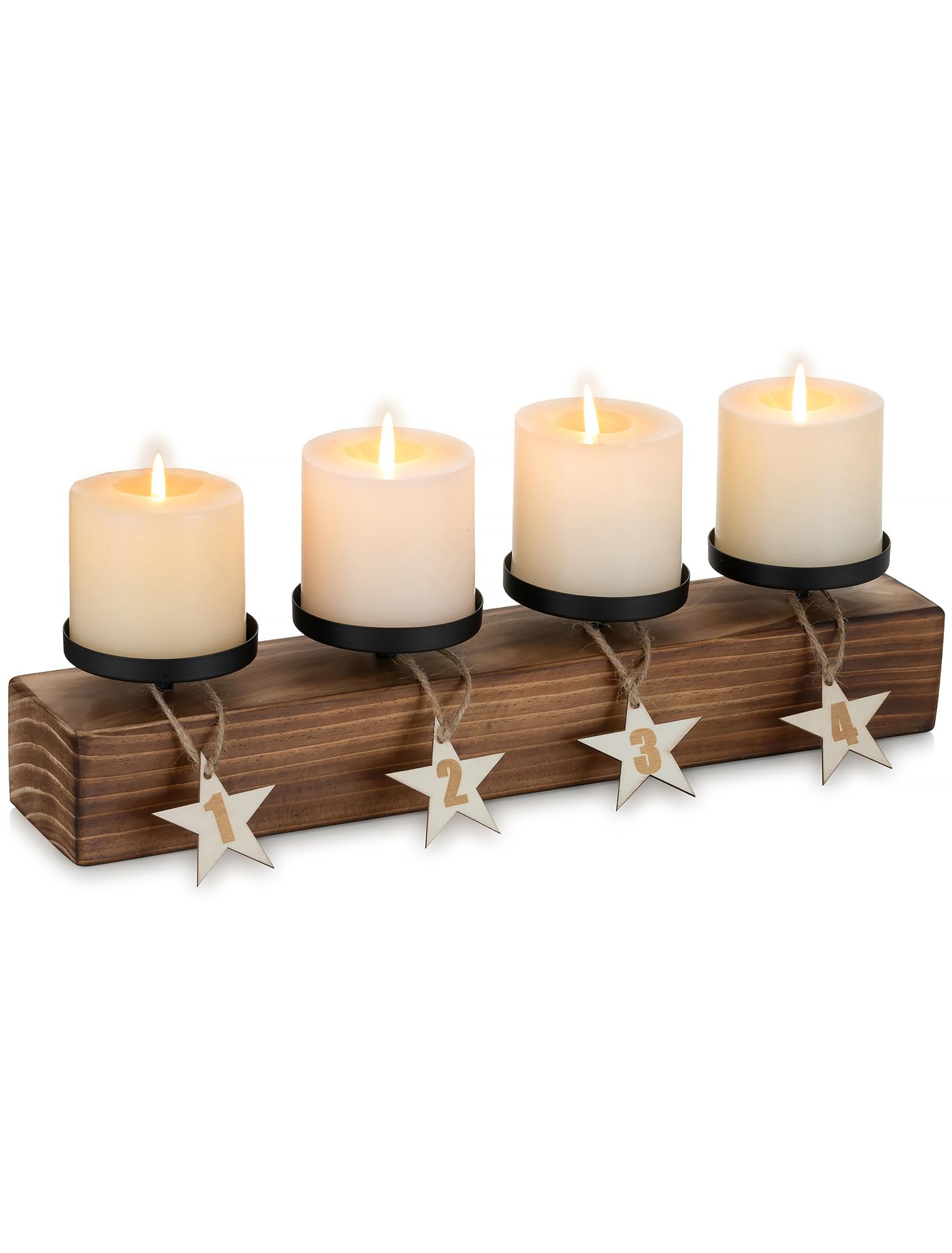 Romadedi Adventskranz Holz Adventsgesteck Länglich mit Zahlen 1–4