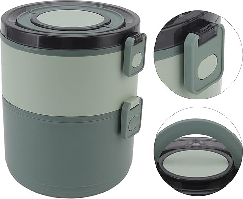 Miniatura 6 de Termos de comida caliente, lonchera apilable todo en uno, lonchera aislada portátil, compartimento térmico de acero inoxidable, lonchera para