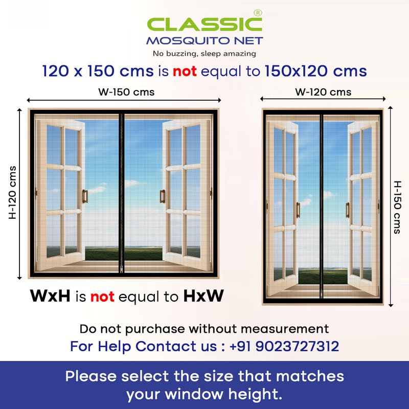Image of Classic Mosquito Net for Windows with Zipper | 90X110 cm | 120 GSM Fiberglass Mesh |Pre Stitched Window Net for Home | Self Adhesive Hook All Loop Easy Install | Protection from All Insects |Black