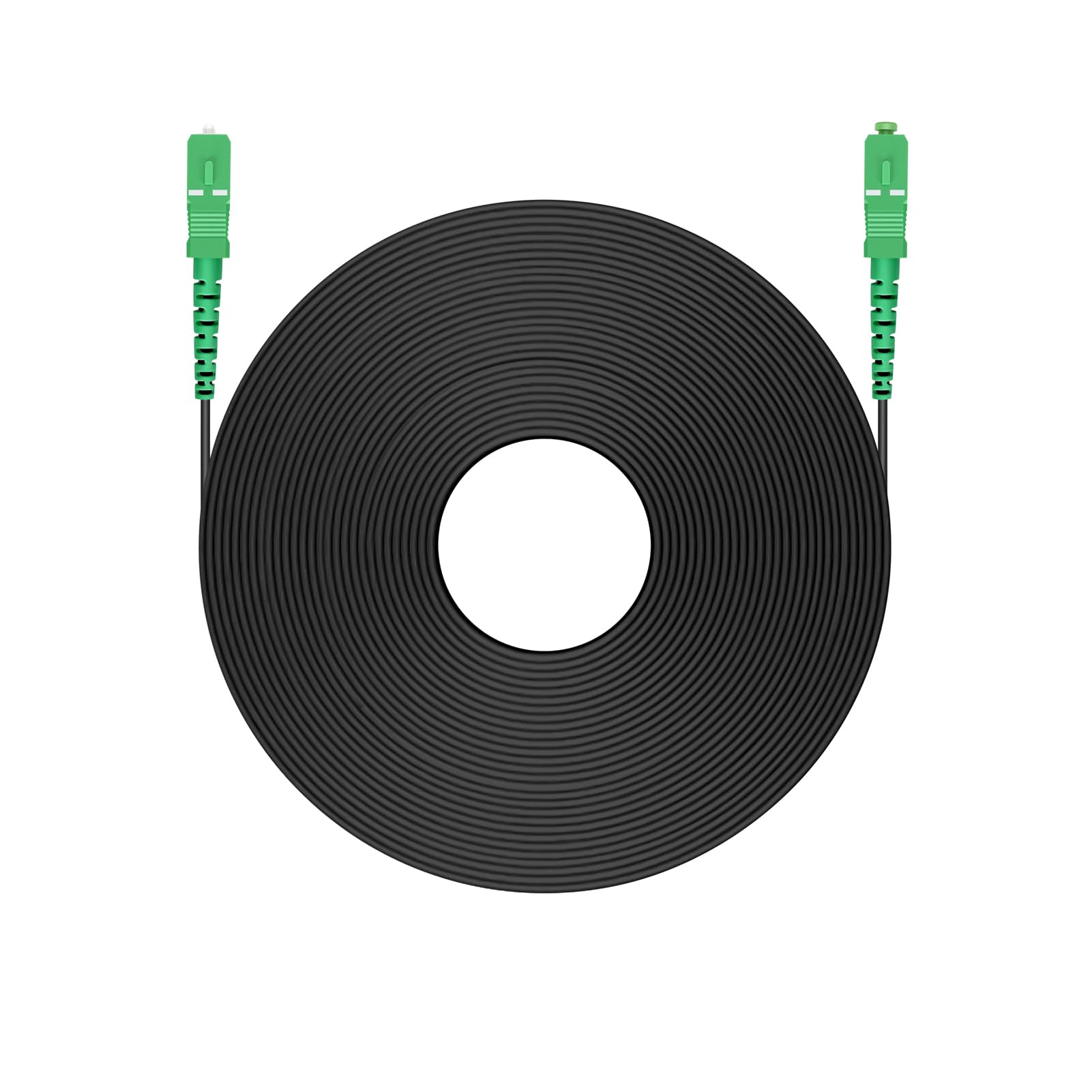 Simplex SC/APC to SC/APC Fiber Patch Cable 5m/16ft,Fiber Optic Internet Cable,Single Mode Armored Fiber Optic Jumper Optical Patch Cord, Att Fiber Cable OS1/OS2 Compatible OD 3.0mm LSZH Black