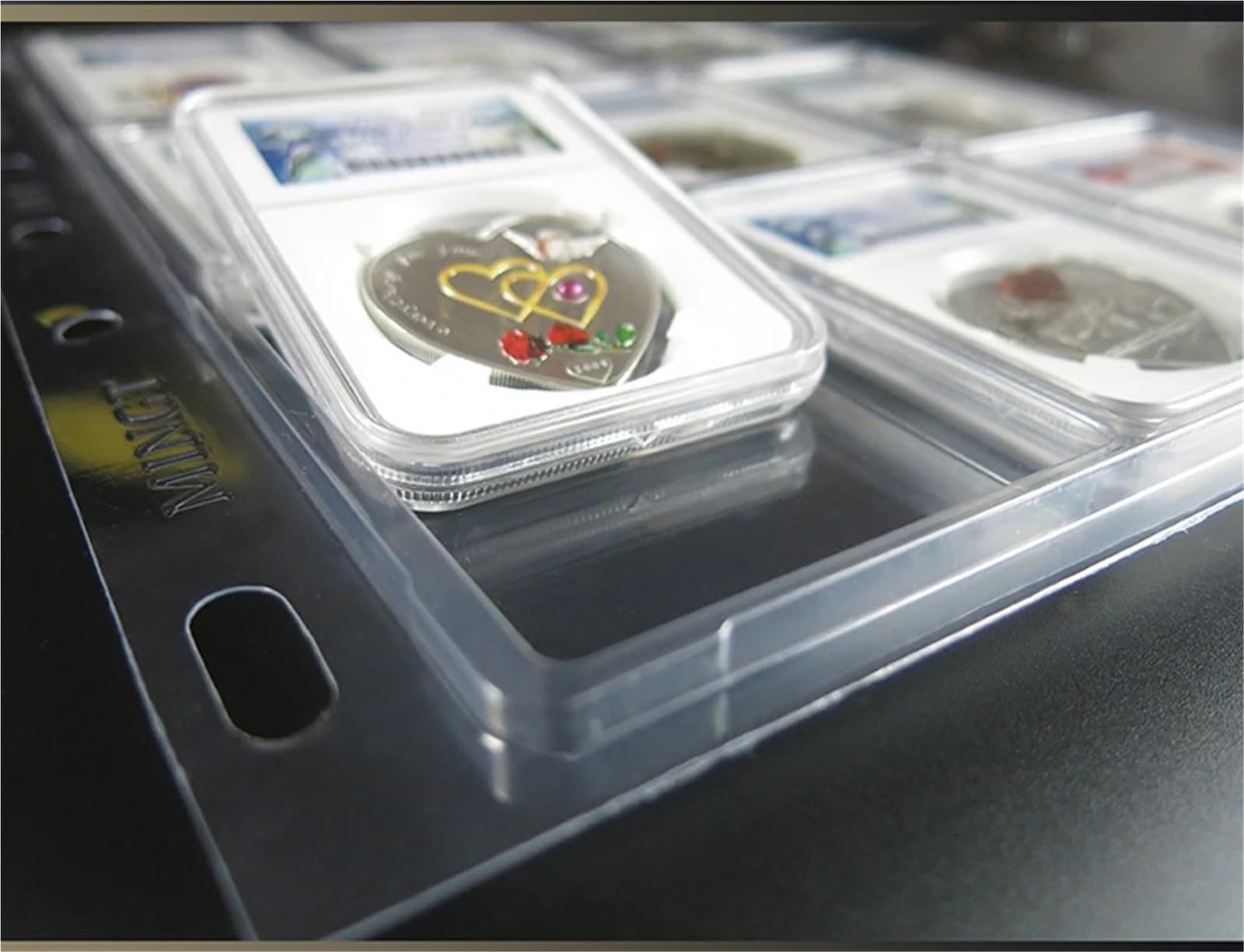 Album Monedas 2Sheets Clear Plastic Certified Coin Slab Binder Album Pages