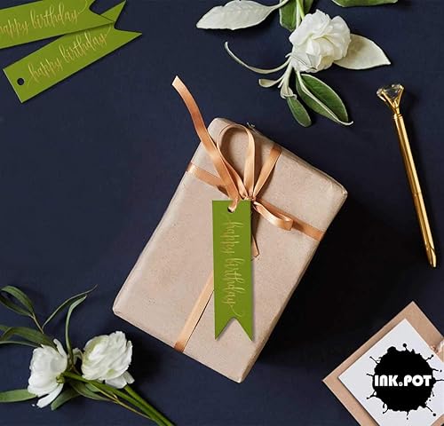 Miniatura 105 de Etiquetas de papel para colgar con texto en inglés «Happy Birthday», 100 unidades Azul,Aqua Blue,Negro -,azul, cerceta (Dark Teal Blue),Rosa