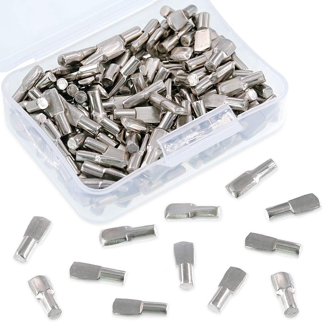 150Pcs 5mm Shelf Support Shelf Pins Kit, Nickel Plated Spoon Shape