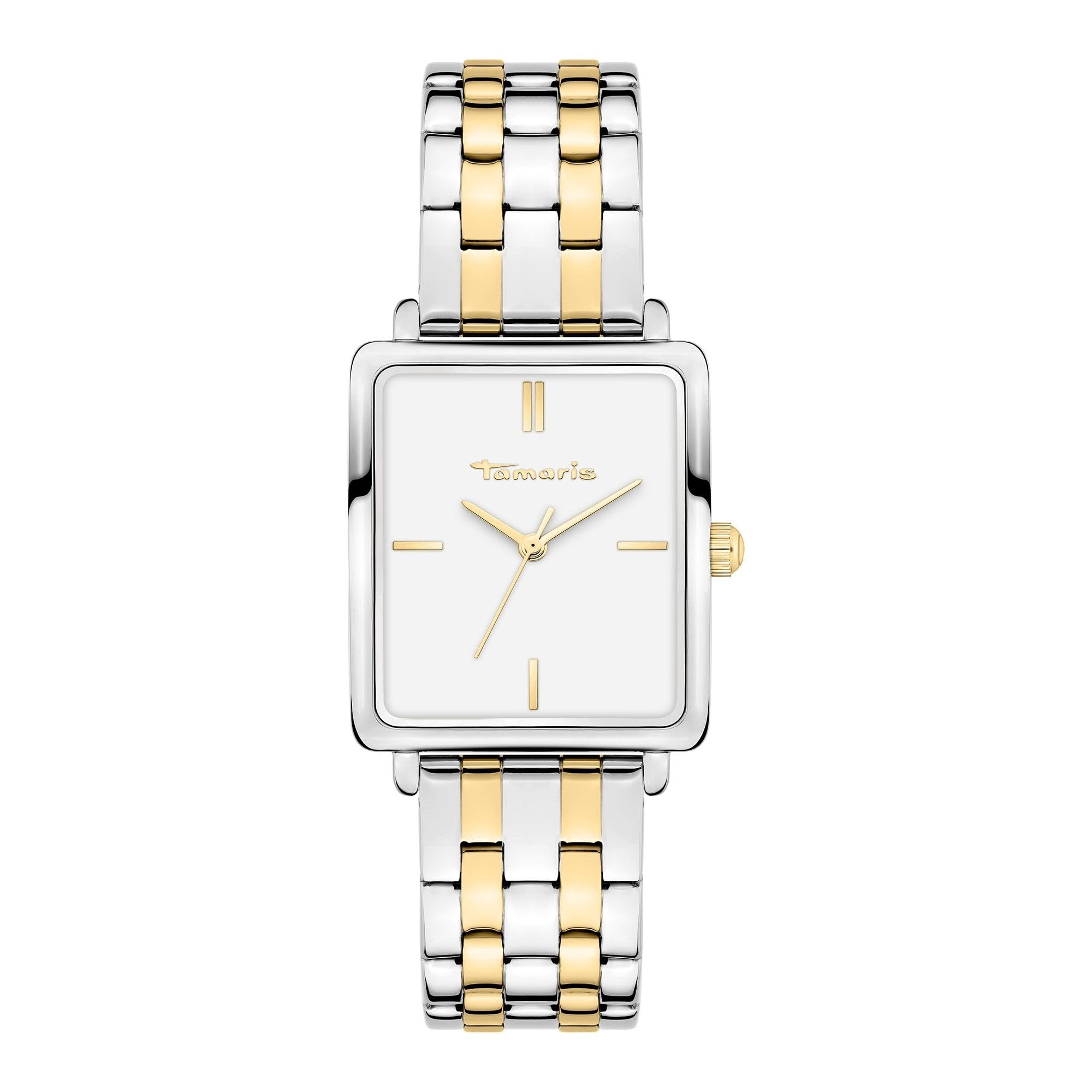 Tamaris Damen Analog Armbanduhr mit Quarzwerk aus Edelstahl mit Edelstahl Armband