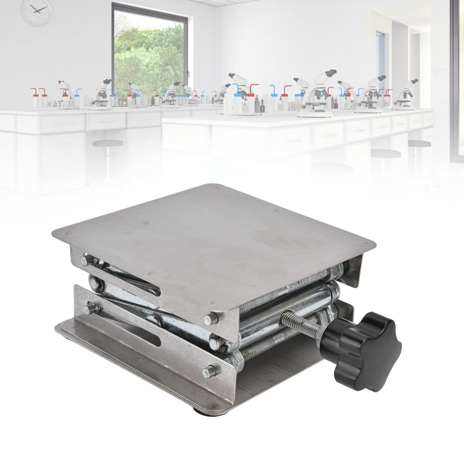 Supporto per jack da laboratorio 100X100mm - Piattaforma per martinetto a forbice da laboratorio Tavolo per sollevamento da laboratorio per esperimenti fisici, chimici e biologici Sollevare l'oggetto