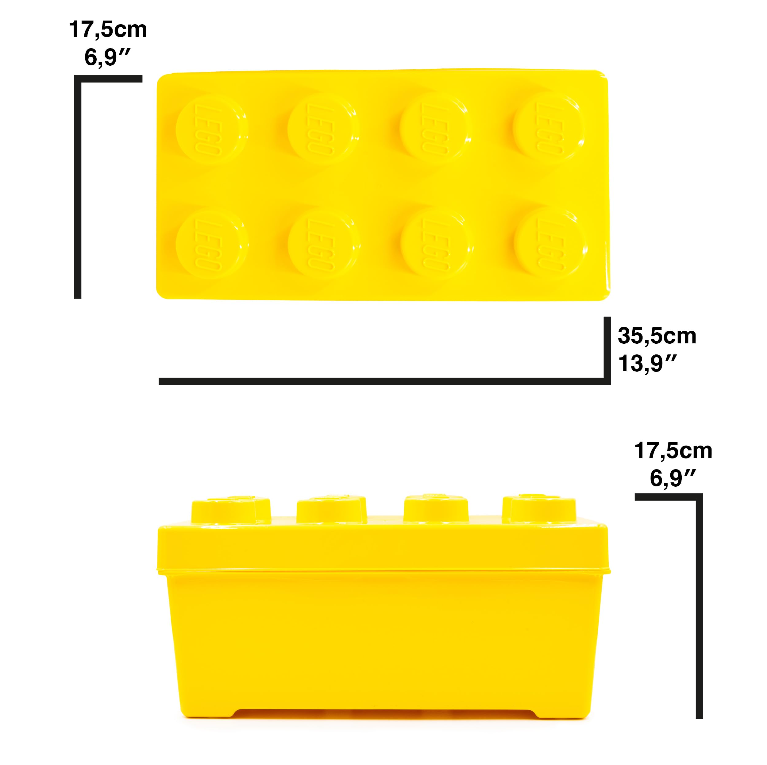 Żółte pudełko do przechowywania z pokrywką, LEGO