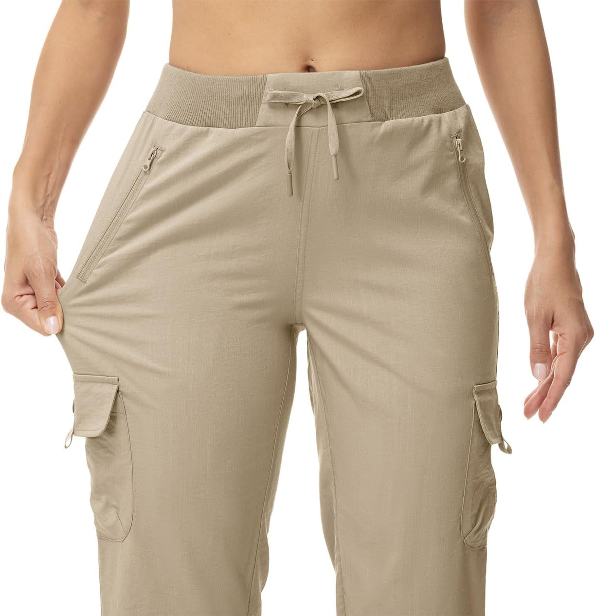 YSENTO Womens Cargo Capri Pants with 4 Pockets Summer Bottoms Lightweight Quick Dry Hiking Athletic Joggers - Image 7