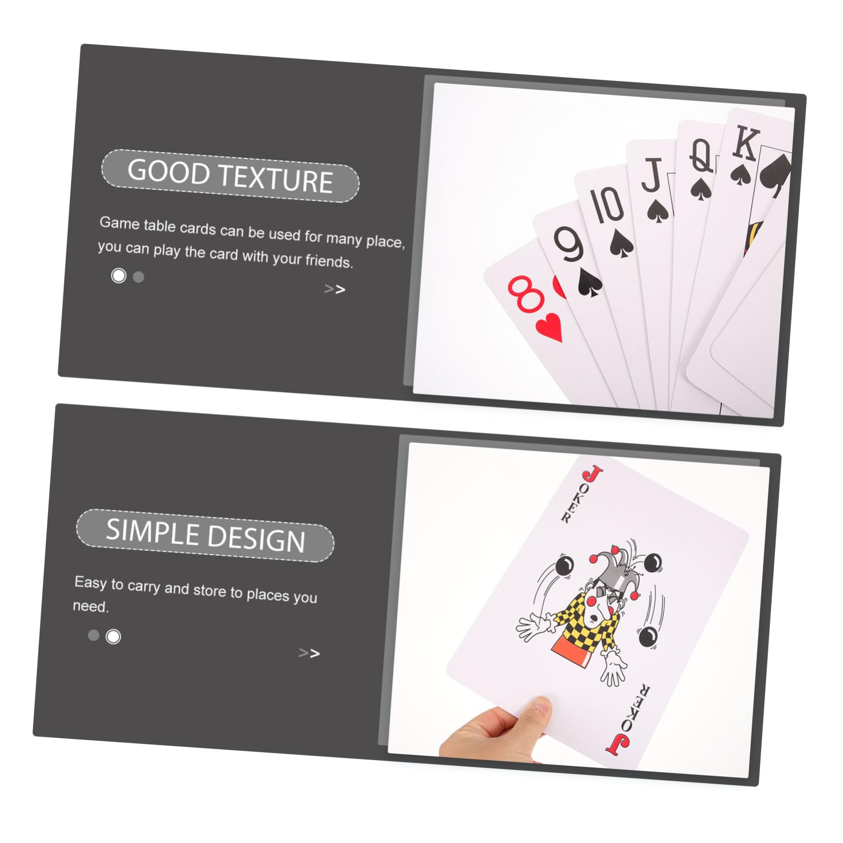 TOYANDONA Cartas de Póquer Extra Grandes Fácil de Transportar de Papel Efecto Decorativo Juego de Mesa para Fiestas y Entretenimiento