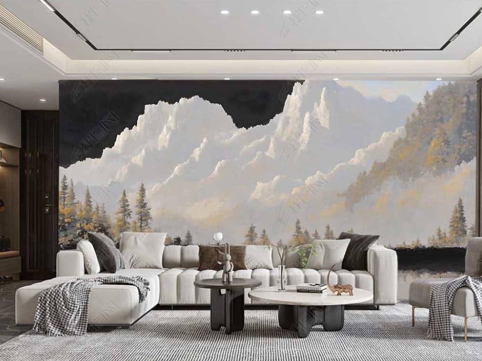 Papier peint intissé paysage pour agrandir visuellement un salon ou un grand restaurant
