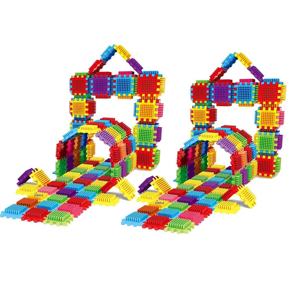 Dimple 2 Sets of 60 Blocks Total 720-Piece Set Large Stacking Blocks and Interconnecting Building Set for Boys & Girls, Great Toy for Child