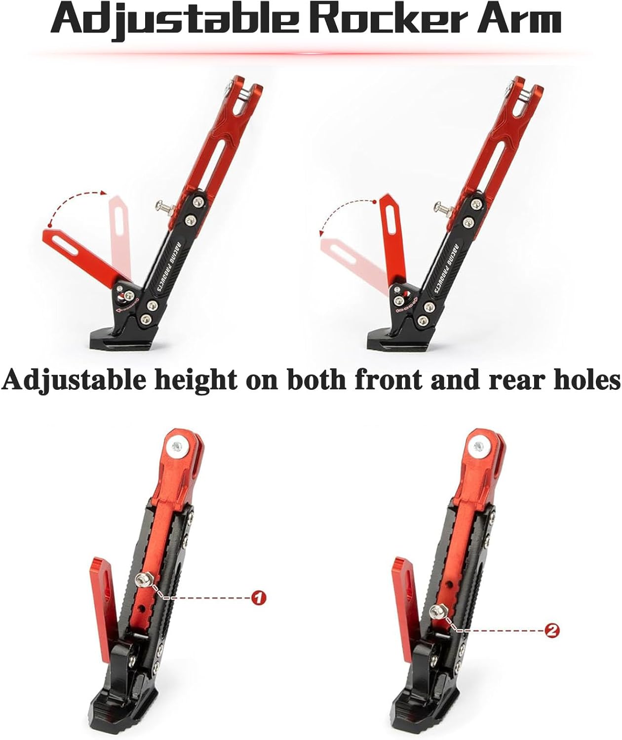Motorcycle Kickstand for Harley Davidson Sportster 1200 1988-2022, Non Slip Height Adjustable Side Stand, Stable Parking Foot Support, Durable Aluminum Stand with Spring Lock,A Black