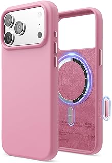 【elago】 iPhone 17 Pro Max 対応 ケース MagSafe 対応 シリコン 耐衝撃 スマホケース 指紋 防止 サラサラ マグセーフ対応 シリコンケース カバー [ iPhone17ProMax アイフォン 17ProMax 対応 携帯ケース ] MAGNETIC SILICONE CASE ホットピンク